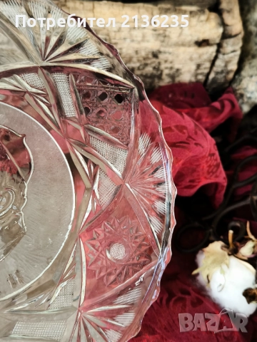 Кристална чиния , снимка 4 - Антикварни и старинни предмети - 52567404