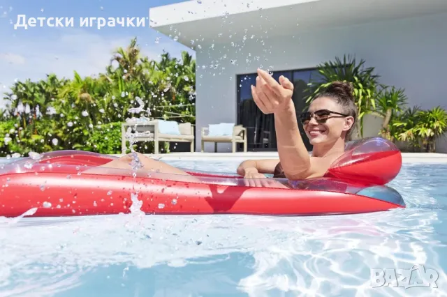 Надуваем дюшек BESTWAY, мрежесто дъно, 160x84 см, PVC, син/червен, снимка 9 - Надуваеми играчки - 49927866