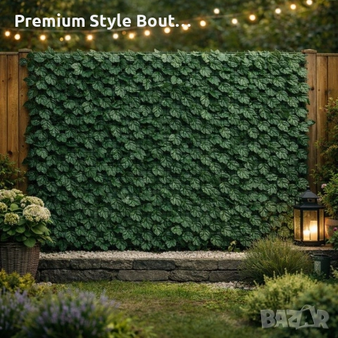 Изкуствен жив плет "Бръшлян" 1х3м – Декоративна ограда за балкон и градина с UV защита