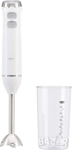 Ръчен блендер Amazon Basics MJ-BH6001W, Мерителна чаша, Променлива скорост, 600 W, снимка 2 - Чопъри и пасатори - 46431250