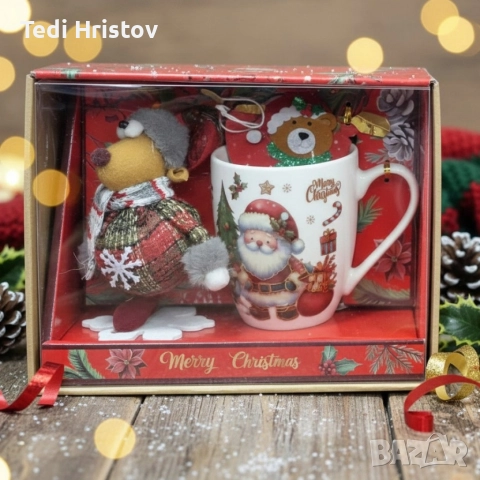 Коледен подаръчен комплект с чаша, лъжичка и мека играчка – моментална празнична атмосфера у дома, снимка 5 - Коледни подаръци - 52588867