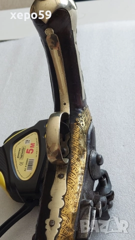 Стар кремъчен пищов със сребърни апликации,работещ ,револвер, ятаган,сабя,щик, снимка 14 - Антикварни и старинни предмети - 52217517