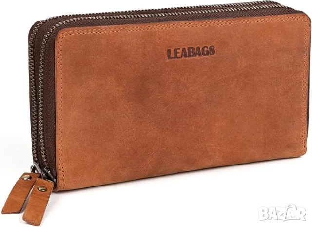 Дамски кожен портфейл LEABAGS с RFID защита, XXL портфейл, 29 слота за карти, снимка 2 - Портфейли, портмонета - 50987471