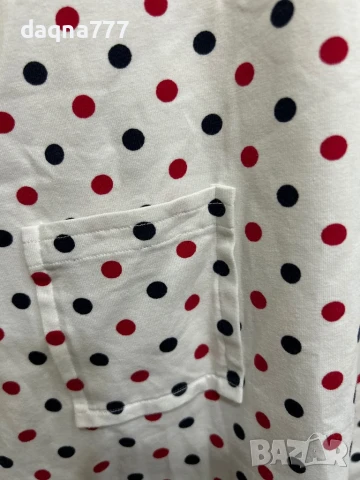 Нова!  БЯЛА БЛУЗА НА ЦВЕТНИ ТОЧКИ, снимка 4 - Тениски - 50952808