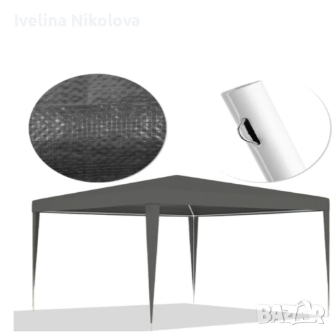 Сгъваема градинска шатра 3x3 м – Здрава метална конструкция, регулируема височина и защита от слънце, снимка 5 - Градински мебели, декорация  - 54154567