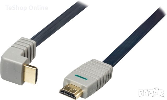 HDMI 1.4 High Speed ​​​​с Ethernet кабел под ъгъл надолу Bandridge 0.5 m, снимка 2 - Приемници и антени - 46396316