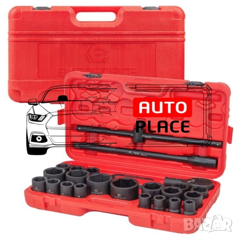 Гедоре с ударни вложки 26 части 3/4 6-стенно EverForce, снимка 3 - Гедорета - 53935982