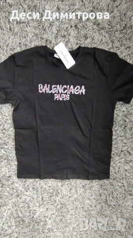 Balenciaga нова черна тениска с бродерия