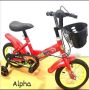 детски велодипед с помощни колела и кош, снимка 1 - Велосипеди - 46055880