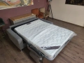 Сив диван от плат двойка Natuzzi с функция сън, снимка 2