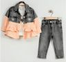 Детски комплект от три части яке, блуза и дънки, снимка 1 - Детски комплекти - 45389156
