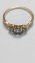 златен пръстен с диаманти и аквамарини, снимка 1