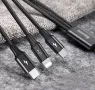 3 в 1 Baseus FAST DATA кабел за зареждане Type-C, micro USB, iPhone pins, снимка 1