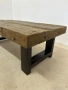 Масивна дървена холна маса с метални крака , снимка 4