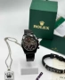 Комплект часовник,гривна и колие Rolex , снимка 3