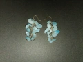 Висящи обеци със син камък, снимка 1