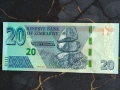 Банкнота - Зимбабве - 20 долара UNC | 2020г., снимка 1