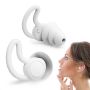 Комплект от 2 миещи се нано тапи за уши от силикагел iMeBoBo, За шумопотискане при сън, Сив, снимка 6