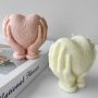 3D голямо сърце с ръце Силиконов молд форма за свещи сапун фондан , снимка 3