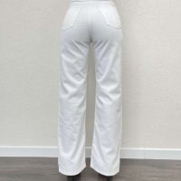 Бели дънки с широк крачол , снимка 2 - Дънки - 45695550
