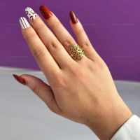 Голям дамски пръстен от неръждаема стомана с интересен дизайн, снимка 4 - Пръстени - 45426623