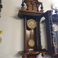 Немски античен стенен часовник Gustav Becker от 1900г. Напълно автентичен. Месингов циферблат. В пер, снимка 13 - Стенни часовници - 44026891