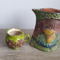 Стара троянска керамична кана и чаша, снимка 6 - Антикварни и старинни предмети - 45155465
