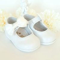 №18-24, Бели балеринки за бебе момиче с елегантна панделка BUBBLE KIDS, снимка 3 - Бебешки обувки - 45447609