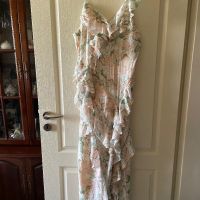 Разкошна нова дълга елегантна романтична волани къдри рокля Reserved пастелни нежни цветове , снимка 3 - Рокли - 45352011