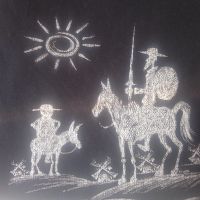 Дон Кихот и Санчо Панса - мъжка тениска купувана от Мадрид , снимка 1 - Тениски - 45323810