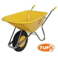 Индустриална строителна ръчна количка TUFX PE100, плътно колело PU, 100 л., 225 кг., снимка 3 - Железария - 45836795
