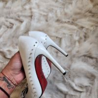 Бели елегантни обувки , снимка 7 - Дамски обувки на ток - 45584838