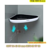 Водоустойчива самозалепваща се ъглова етажерка за баня - КОД 3685 Ecoco, снимка 4 - Етажерки - 45340263
