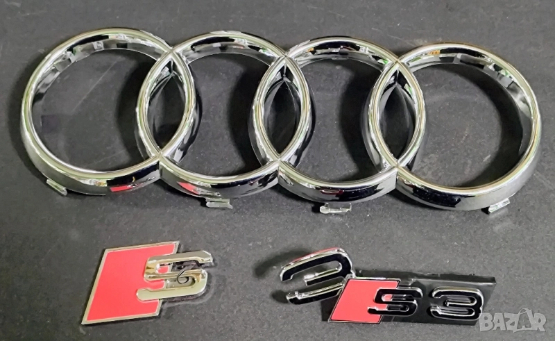 Емблеми за Audi A3 S3, 2008, за предна решетка, емблема Audi А3 Ауди S3, комплект , снимка 1