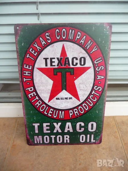 Метална табела Taxaco моторно масло петролни продукти бензин дизел, снимка 1
