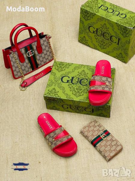 ✨🤩Gucci дамски комплекти чехли и чанти🤩✨, снимка 1