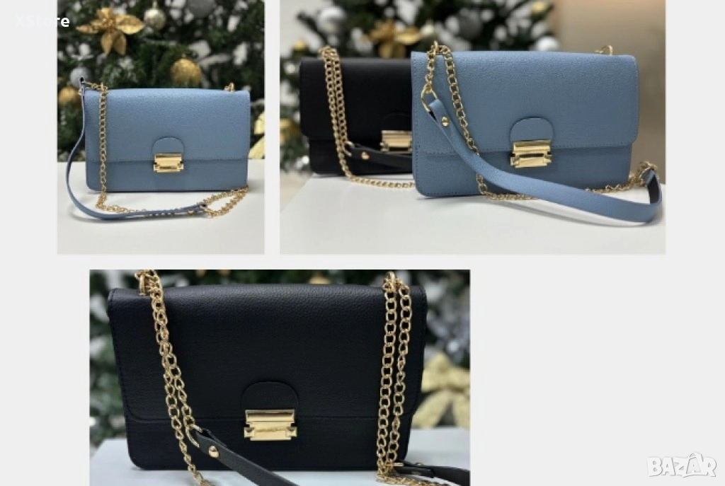 Малка дамска кожена чанта за през рамо. Предлага се в 8 цвята, снимка 1