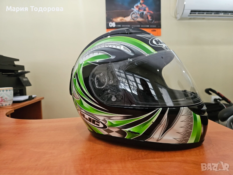 Каска HJC, размер L Много запазена. Сваляща се и миеща се вътрешна облицовка., снимка 1
