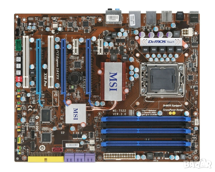 Дъно MSI X58 Pro / Intel Core i7-950 3.06GHz LGA1366 / 22gb DDR3 / GTX760 2g D5, снимка 1