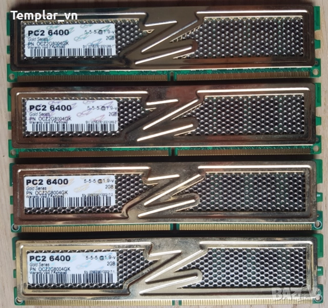 OCZ 4x2 GB DDR2 800 // SWISSBIT 4x2 DDR2 800 at 1000 Elpida ICs //  OCZ Reaper 2gb 1066, снимка 1