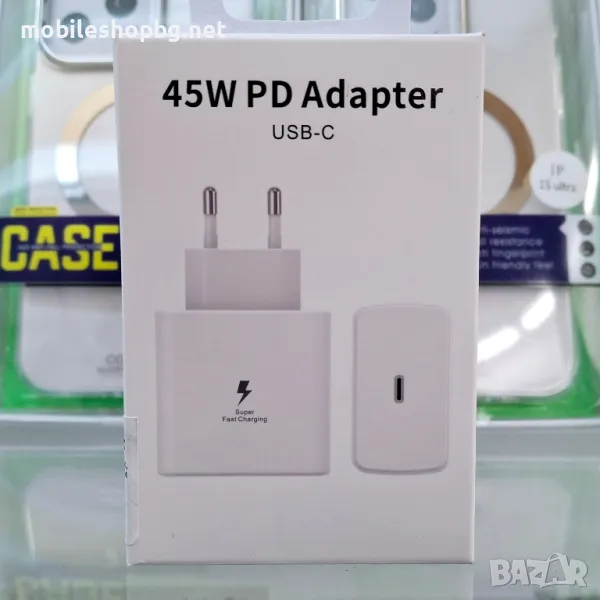 45W зарядно устройство адаптер USB C бял, снимка 1