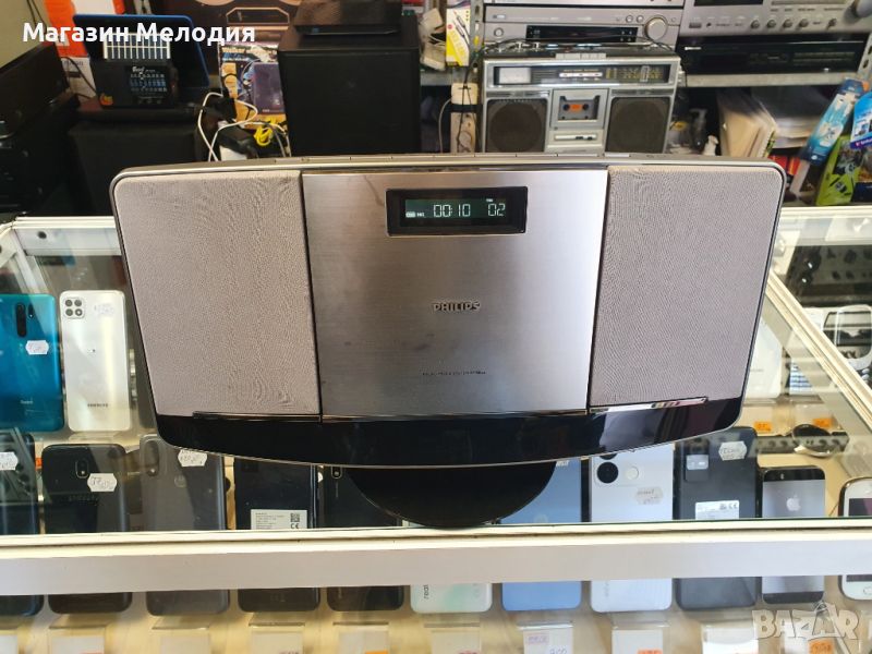 Аудиосистема Philips BTM2056 със вградени колони. Има радио, диск, usb и bluetooth. Има дистанционно, снимка 1