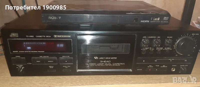 Касетен дек JVC TD-V662 Висок Клас Hi-Fi stereo 3-глав, снимка 1