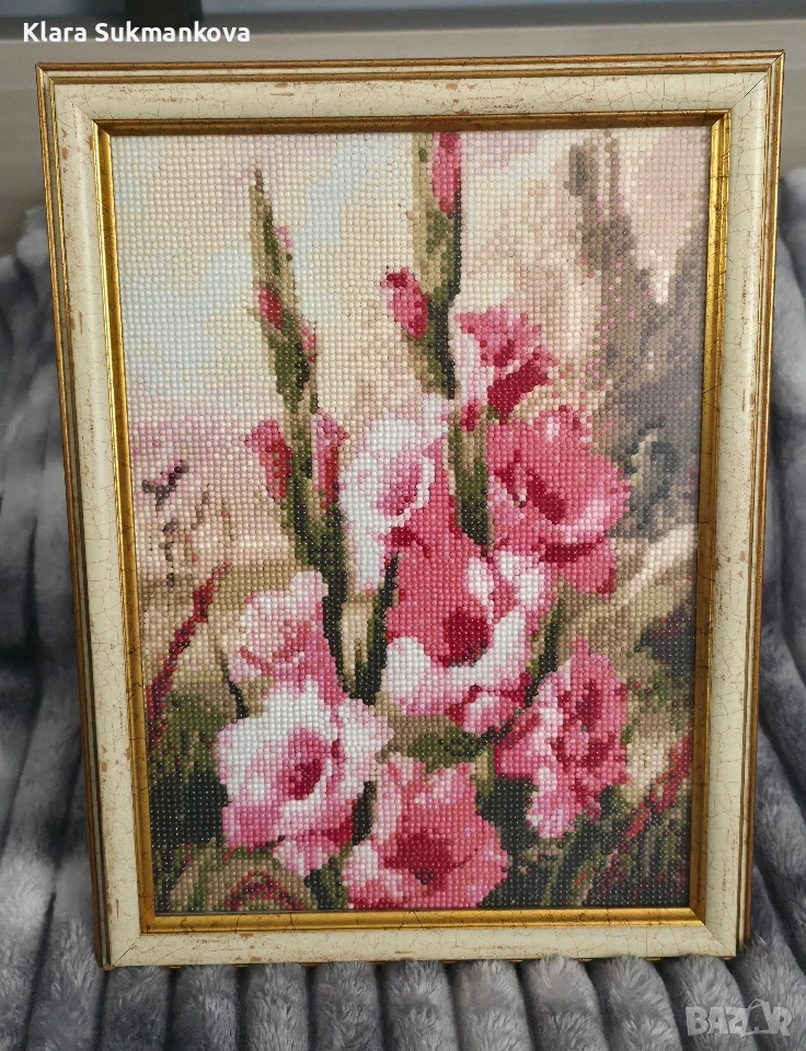 диамантен гоблен с гладиоли, снимка 1