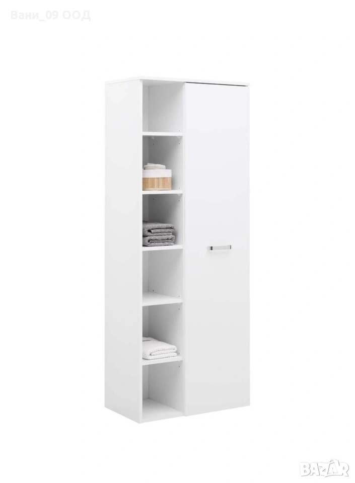 168,5см! Голяма етажерка за баня в бял гланц, снимка 1