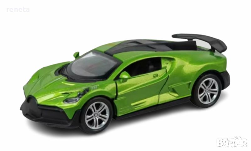 Играчка Кола,  Bugatti Divo, Звук, Метална, Зелена, 14х8х7 см, снимка 1