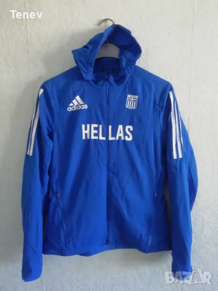 Hellas Greece Adidas Primeblue Adizero оригинално ново яке горнище ветровка Адидас Гърция дамско XS, снимка 1