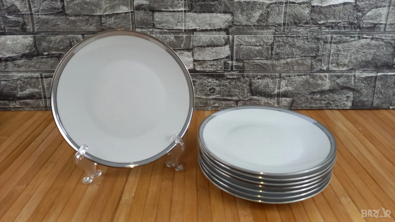 Десертни чинии със сребърен кант - Rosenthal, снимка 1