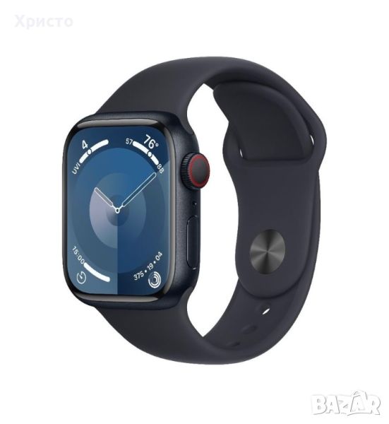 ГАРАНЦИОНЕН!!! Apple Watch Series 9, GPS + Cellular, Midnight Aluminum, 41mm, снимка 1
