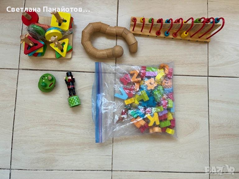 Лот от 6 броя образователни дървени играчки , снимка 1